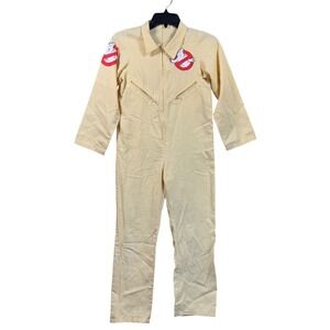 Rubies Ghostbusters Jumpsuit Tan Logo Halloween Costume Kids Medium